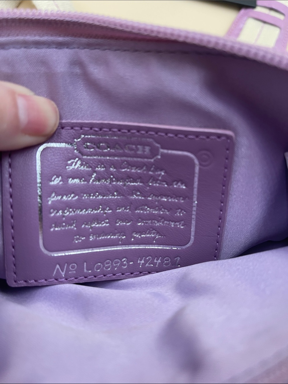 Coach Patchwork Crossbody Bag in Lilac and Silver - Picture 3 of 6